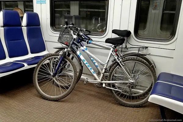 τον τρόπο τοποθέτησης του ποδηλάτου στο τρένο